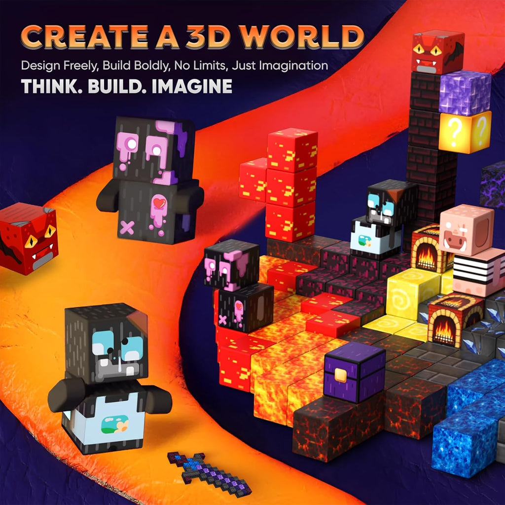 160 PCS Magnetic Blocks Building Toys, 3D Magnetic Building Blocks Set, STEM Educational Sensory Magnet Blocks Construction Set for Kids Ages 3+, Creative Building Toys, Christmas Birthday Gifts