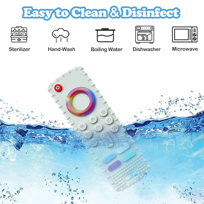 Silicone Baby Teething Toys, TV Remote Teethers for 6-12-18 Months Infant, Fire TV Remote Control Shape Toddlers Teething Remote Teethers, Chew Toys (FTV-1 Pack)