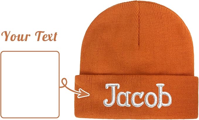 Custom Beanie Hats for Baby Girls Boys - Personalized Embroidered Beanies with Name for Infants Toddlers Adults