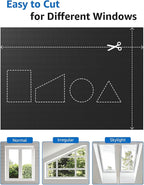 Sumobaby Blackout Curtains for Bedroom Portable 12"x36",No Drill Blackout Shades with Upgraded Hook&Loop Tapes,100% Black Out Window Cover,Thermal Insulated Blinds for Bedroom,Nursery(1 Panel,Black)