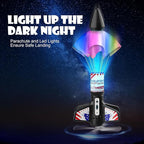 Rocket Launcher for Kids, Self Launching Motorized Air Rocket Toy, Outdoor Toys for Ages 8-12, Model Rockets with Parachute Safely Land, Spaceship Launch up to 200 ft Birthday Gifts for Boys