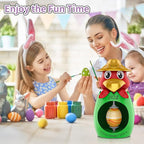 weiyuii Easter Egg Decorating Kit, DIY Egg Coloring Spinner with 3 Plastic Eggs & 8 Colorful Markers Easter Gift for Kids Boys Girls