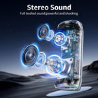 Bluetooth Speaker with HD Sound, Portable Wireless, IPX5 Waterproof, Up to 20H Playtime, TWS Pairing, Bluetooth 5.3, for Home, Party, Beach, Outdoor, Electronic Gadgets, Birthday Gift (Black)