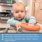 TalkTools Itsy Bowl with Locking Lid - Platinum grade silicone with Volume Lines, Curved Walls for Easy Scooping - for Babies, Toddlers, Children, and Elderly - Snack Cup Lid Accessory (Tangerine)