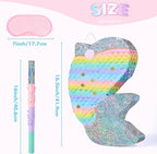 WERNNSAI Dolphin Piñata for Girls - Mermaid Princess Birthday Decorations Dolphin Pinata for Kids Under the Sea Girl Party Game Supplies with Blindfold and Bat (12.5" x 16.5" x 3")