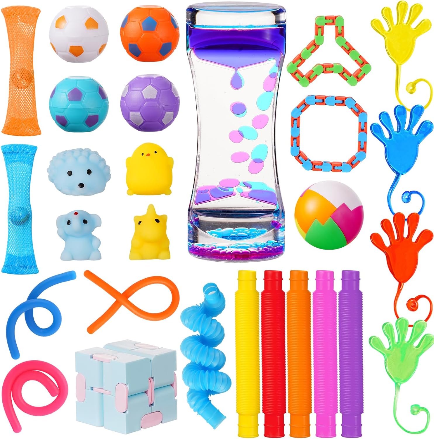 30Pcs Fidget Toys Pack Kids Sensory Party Favors Fidgets for Kids Classroom Treasure Box Toys Prizes Stocking Stuffers Goodie Bag Pinata Filler Autism Autistic ADHD Stress Relief Anxiety Toys