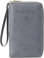 Leather RFID Blocking Passport Holder Travel Wallet, Passport Cover/Travel Wallet for Women/Men with