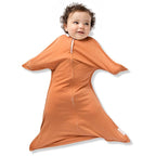 SleepingBaby Zipadee-Zip Transition Swaddle - Cozy Baby Swaddle Blanket with Zipper Convenience - Roomy Wearable Blanket for Easy Diaper Changes - Spice, X-Small (3-6 Month)