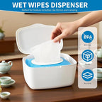 Wipes Dispenser Compatible with Cottonelle Flushable, Refillable Wet Wipes Container, Wipe Holder Keeps Wet Tissue Clean and Fresh, Non-Slip Wipe Case with Sealing Design Lid, for Home and Travel