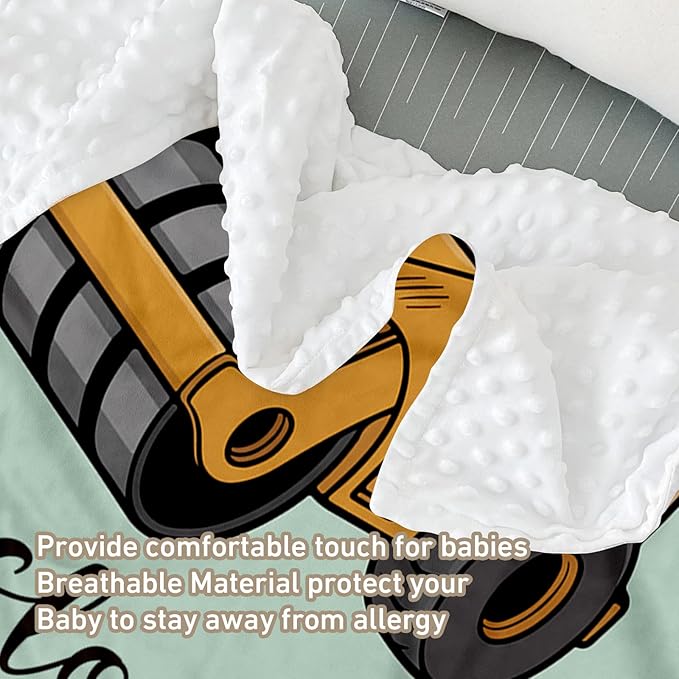 Personalized Baby Crib Bedding Set, Custom Name Bear Road Roller Theme Nursery Bedding Set 3 Pcs, Baby Blanket Fitted Crib Sheet Changing Pad Cover, Personalized Nursery Decor Gift for Newborns Boys