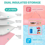 PIIOSER Breast Milk Storage Cooler Bag with Ice Pack, Fits 4 Baby Bottles Up to 5 Ounce, Small Insulated Breastmilk Cooler Travel Bag with Handle Buckle for Nursing & Working Mom Daycare(Pink-XS)