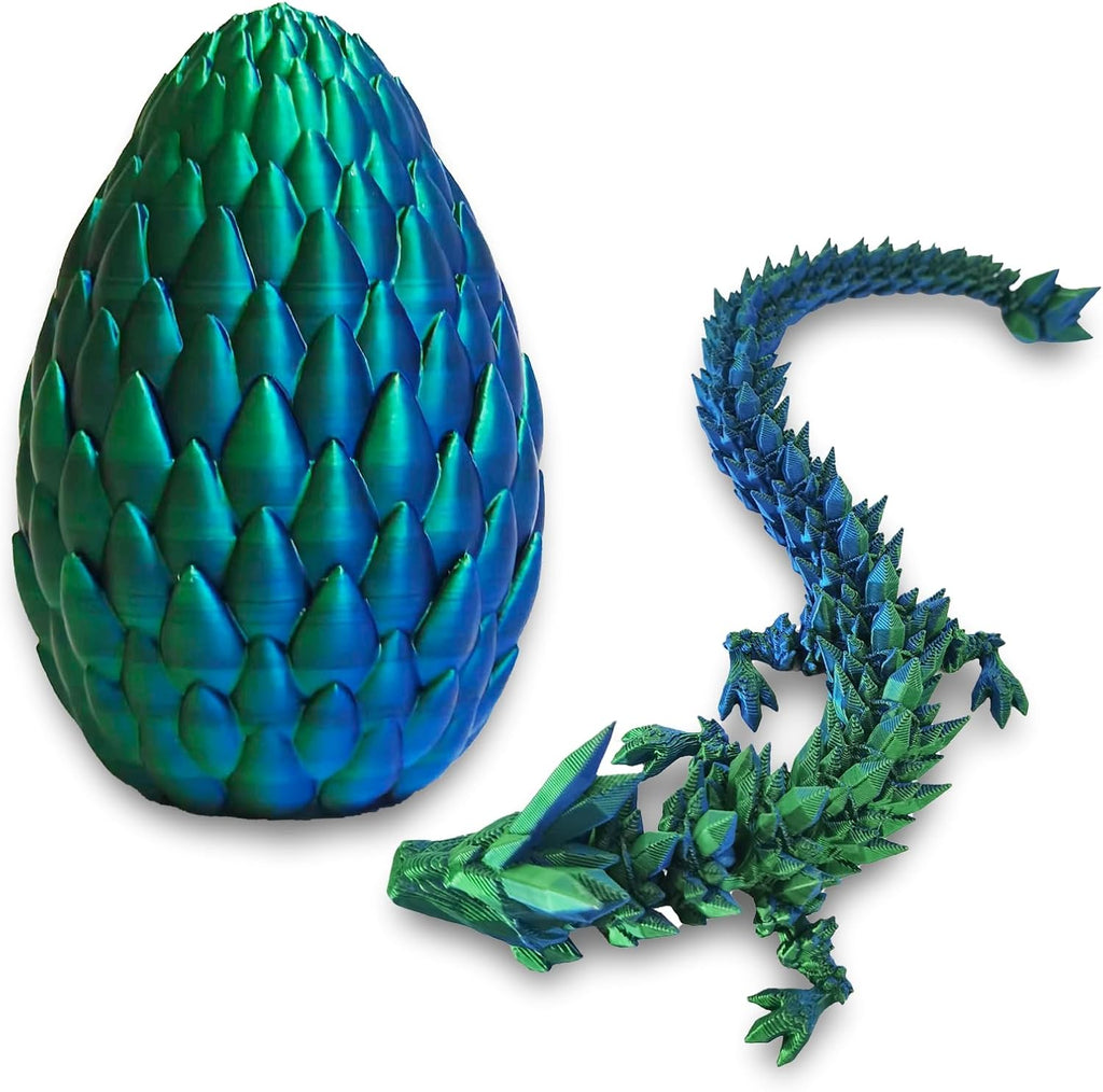 Dragon Egg, Easter Egg with Pet Dragon, 3D Printed Dragon, Crystal Dragon Fidget Toy, Articulated Dragon Eggs Fidget Toy Surprise for Adults