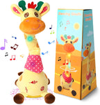 Dancing Talking Giraffe Toy, Stuffed Animal Baby Toy Repeating What You Say, Glowing Musical Giraffe with 10 Children's Songs Gifts for Toddlers 1-3 Years Old