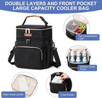 Insulated Breastmilk Cooler Bag with Ice Pack - Holds 6x9oz Bottles, Leakproof Double Layer, Baby Bottle Cooler Bag with Adjustable Strap for Nursing Moms, Daycare & Travel