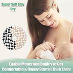 wegreeco Nursing Breast Pads (14 Pack) + Laundry Bag & Travel Storage Bag, 4.7 inch Option - Washable & Reusable Breastfeeding Nursing Pads (Light Coffee, Black Checkerboard, Large, Plain Shape)