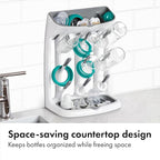 OXO Tot Space-Saving Baby Bottle Drying Rack, Compact Dish Drying Rack with Removable Trays, Countertop Bottle Organizer for Baby Bottles, Nipples, Pacifiers and Lids, BPA Free, Dishwasher Safe