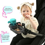 Swanoo Universal Stroller Snack Tray | Compatible with Nuna | Stroller Cup Holder | Silicone Arms Grip Bumper Bar | Stroller Tray Attachment with Cups Holder for Baby Toddler | Stroller Accessories