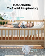 Gaiatop Mini Portable Stroller Fan, Battery Operated Small Clip on, Detachable 3 Speed Rechargeable, 360° Rotate Flexible Tripod Better Cooling for Car Seat Crib Treadmill Travel White