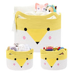 Large Baby Basket Toy Storage 3 Pack, (20"x13.8") Woven Baby Laundry Basket Blanket Basket, Stuffed Animal Storage, Baby Gift Basket Empty, Toy Basket for Kids, Dog, Cat.