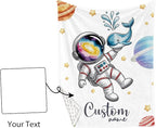 Personalized Baby Crib Bedding Set – Fun Space Theme Nursery Bedding Sets 3 Piece with Custom Name Blanket, Fitted Crib Sheet & Changing Pad Cover – Ideal Newborn Gift for Boys Girls