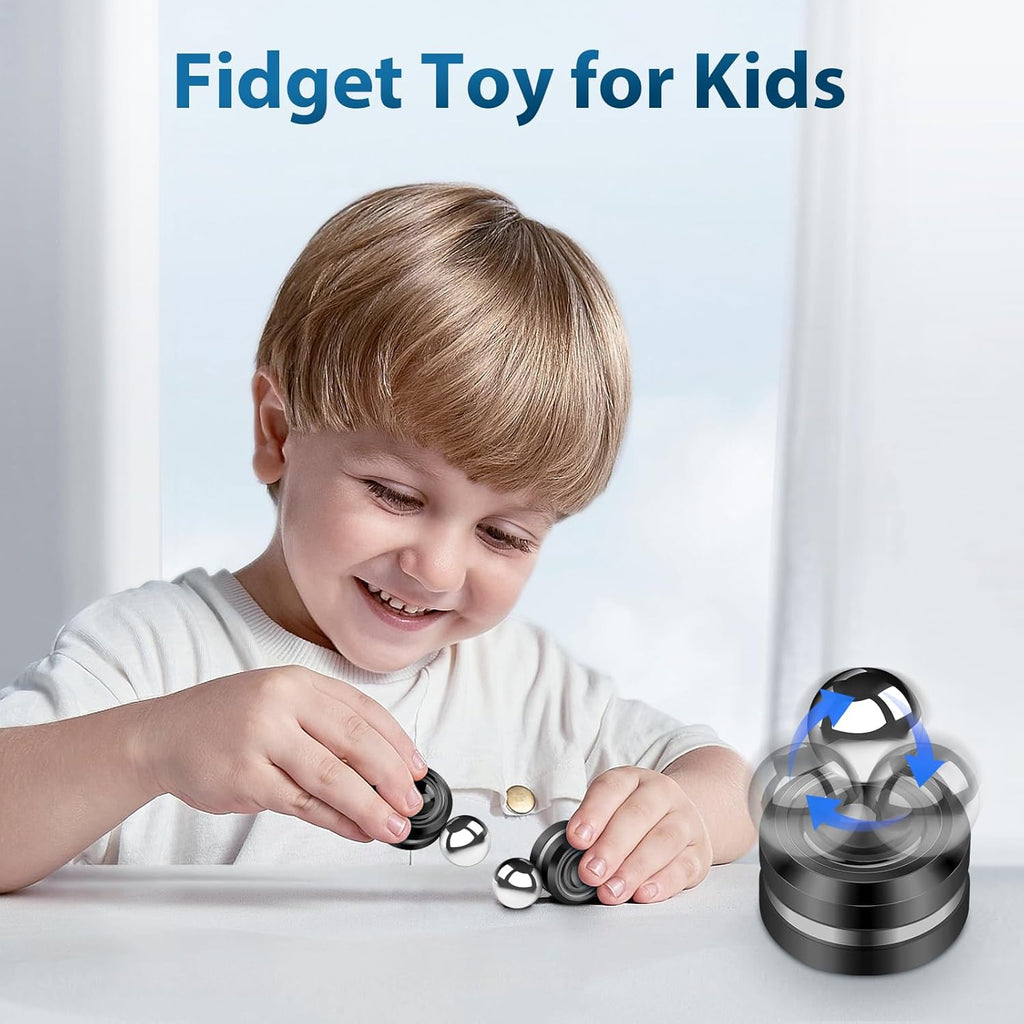 Fidget Slider Toy,Steel Ball Orbiter Magnetic Slider Sensory Toys,360° Rotation Anxiety Stress Relief Toy for Adult,Students ADHD,ADD Autism,Black
