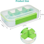Fullicon Large Pill Organizer with 8 Compartments, Moisture Proof Travel Pill Box with Removable Divider, Daily Pill Container with Lables, Pill Case for Vitamin, Fish Oil, Supplement (Clear Green)