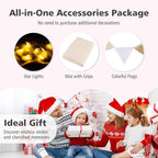 INFANS Kids Play Tent with Glow in The DarkWashable Mat Star Light Windows, Anti-Trip Large Playhouse Toys for Children Boys Girls, Indoor Outdoor Princess Tents Castle for Toddlers (Fluorescent Pink)