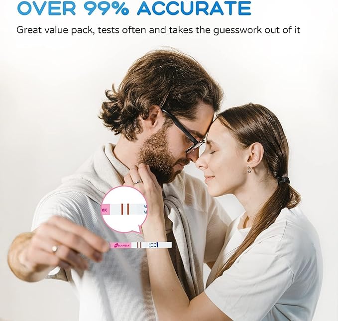 70 Count Pregnancy Tests with Cups, Bulk Pregnancy Test Strips for Detection at Home, Over 99% Accuracy, Individually Wrapped Fertility Tests, Extra-Wide 5mm HCG Tests, Pruebas De Embarazo