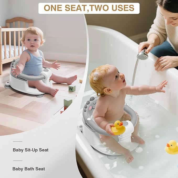 Baby Bath Seat for Babies 5 Months & Up - Non-Slip Bath Seat for Sitting Up, Soft Cushion & Compact Design, Toddler Bathtub Seat