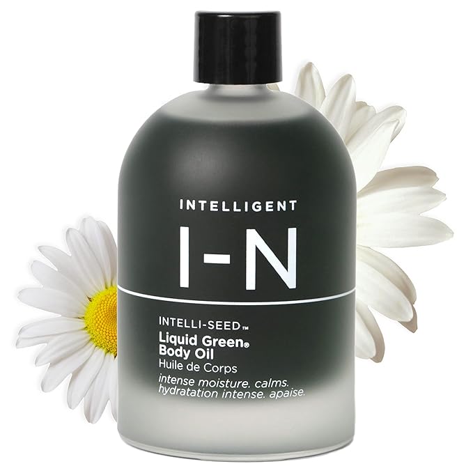 Intelligent Nutrients Liquid Green Body Oil, Intensive Hydration and Radiance, Antioxidant and Soothing for All Skin Types, Vegan, 3.4 Oz