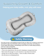 Baby Lounger Pillow : 3-in-1 Infant Lounger for Newborn 0-24 Months, Portable Tummy Time Mat for Home and Travel, Breathable & Soft Baby Seat for Baby, Babies Essentials Gifts, Grey