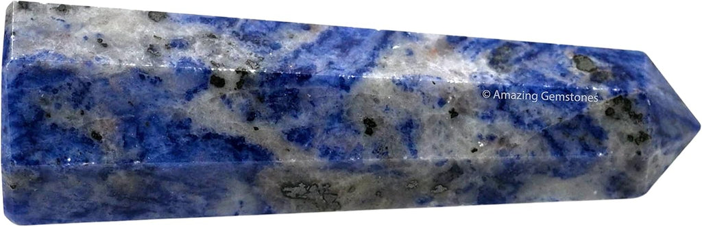 Amazing Gemstone Sodalite Crystal Towers - Natural Healing Crystal Point Obelisk for Reiki Healing and Crystal Grid (2" to 3" Inch)