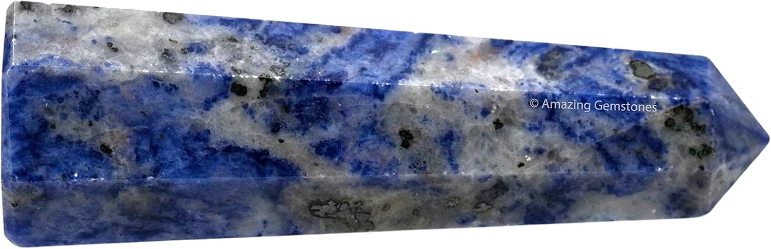 Amazing Gemstone Sodalite Crystal Towers - Natural Healing Crystal Point Obelisk for Reiki Healing and Crystal Grid (2" to 3" Inch)