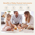 IEATFO Baby Musical Instruments - Your Child's First Musical Toys with Castanet Rainmaker Tambourine Xylophone - Baby Friendly Design Wooden Instruments Set Grow with Your Boys and Girls