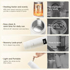 Portable Bottle Warmer for Travel, Detachable Baby Bottle Warmer Portable for Breastmilk Formula, Fast Heating & Long time Temp Keep, Rechargeable, Healthy for Baby on Journey, Car, Airplane