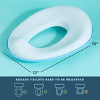 Toddler Potty Training Seat - Toddler Toilet Seat Attachment for Boys & Girls w/Splash Guard, Non-Slip Grip for Secure Fit, Fits Standard Round & Oval Toilets, Storage Hook Included, Blue