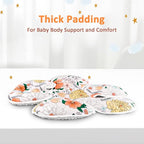 Pea Pod Baby Car Seat Head Support for Newborn, 2 in 1 Infant Car Seat Head Body Support for Girls Extra Soft Breathable Baby Car Seat Cushion Insert for Strollers, Swings, Bouncers, (Retro Floral)