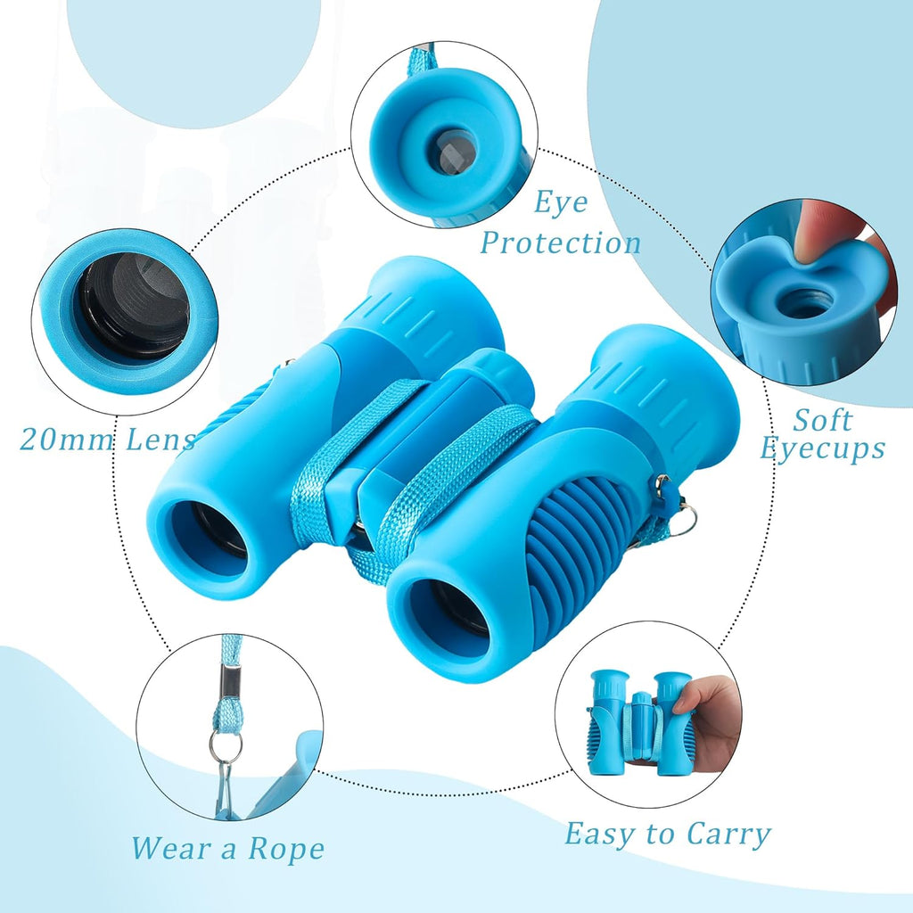 Scotamalone Binoculars for Kids Shockproof Toys Gifts for Age 3-12 Years Old Boys Girls Bird Watching Outside Play Hiking Camping Educational Learning