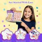 Friendship Bracelet Making Kit with Storage Box,DIY String Bracelet Arts and Craft for Girls Aged 8-12,Kids' Travel Activity Toy Set,Birthday Gifts for Ages 6 7 8 9 10 11 12 Year Old (White/Yellow)