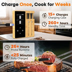 Smart Accurate Wireless Meat Thermometer - 2 Probes for BBQ, Smoking, Grilling, Cooking with Real-Time Alerts, Long Range Bluetooth, Dishwasher Clean, Waterproof for Indoor Outdoor Kitchen Use