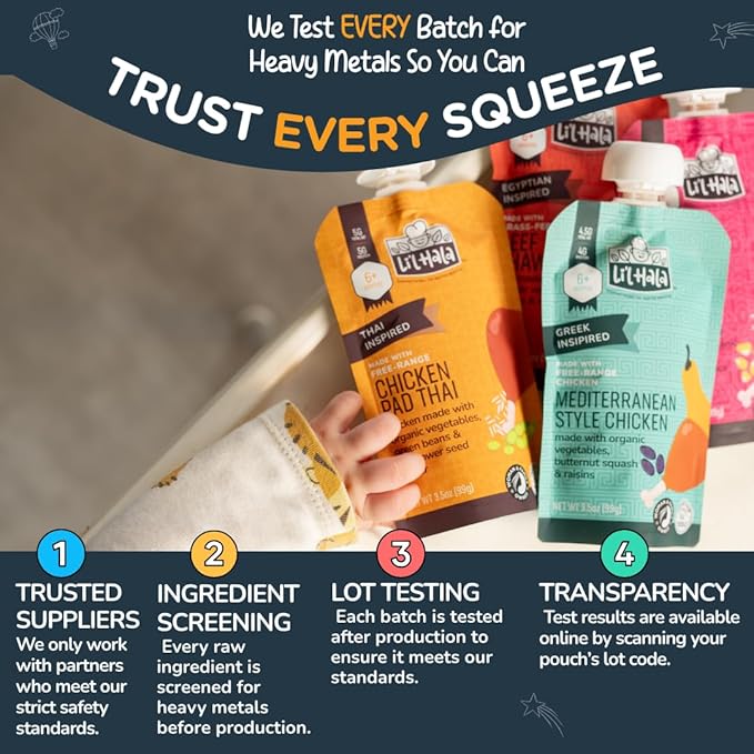 Li’l Hala Jerk Chicken Baby Food Pouches – Free-Range Chicken & Organic Veggies – Toddler Meals with Meat – Protein & Healthy Fats Puree – No Hormones – 6+ Months – 3.5 oz (12 Pack)