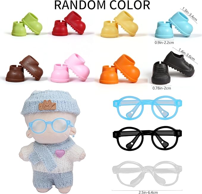 17cm Doll Clothes - 11 Piece Handcrafted Crochet Sweaters Outfit with Accessories Hand Crocheted Hat, Bag, Boys and Girls Stylish Adorable Dolls Clothing Accessories for 17 cm Doll