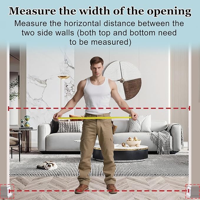 WAOWAO Triple Lock 77.17-84.65" Baby Gate Extra Wide Pressure Mounted Walk Through Swing Auto Close Safety White Metal Dog Pet Puppy for Stairs,Doorways,Kitchen