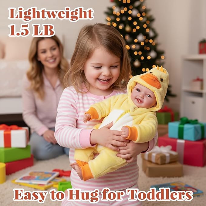 Lightweight Baby Doll Set – 15" Realistic Soft Doll for Girls, Easy to Carry & Hug – Pretend Play & Gift for Toddlers