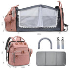 Diaper Bag Backpack with Changing Station, Large Diaper Bag For Boys And Girls, Multifunctional Waterproof Travel Diaper Backpack, Baby Bag with USB Charging Port for Moms Dads,pink