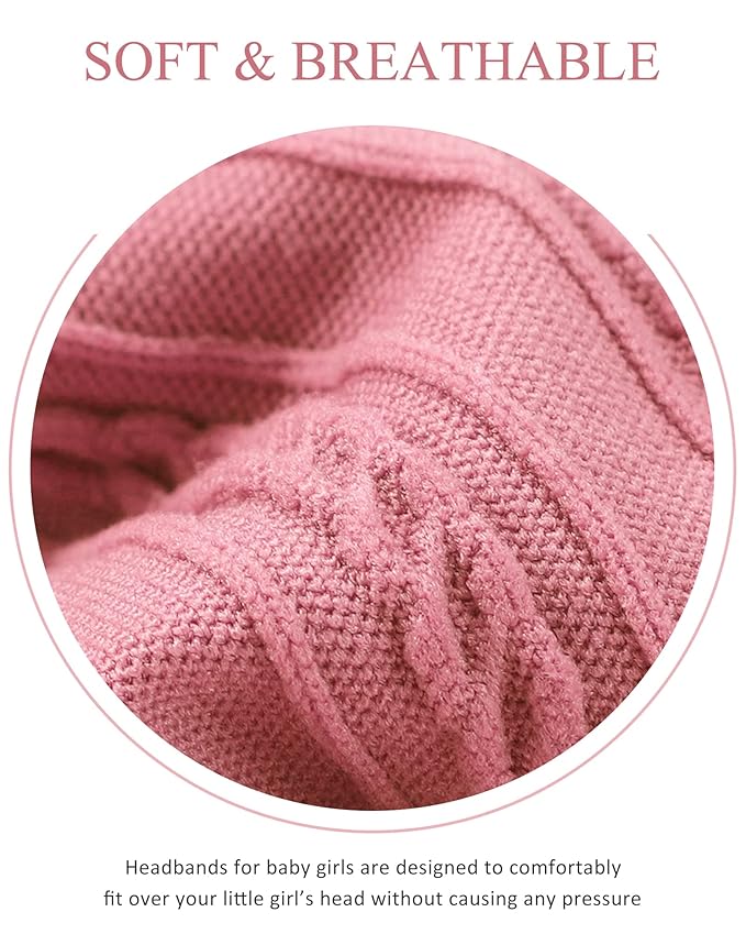 jollybows 8pcs Nylon Headbands for Baby Girls Infant Baby Bows Newborn Hairbands Toddler Hair Bow Elastics Head Wraps