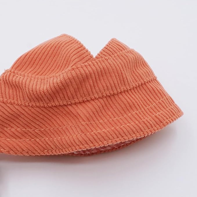 Etistta 6.7 inch Doll Clothes with Hat, Corduroy Bib Pants Overalls for 17cm Doll Accessories Outfits (Orange)