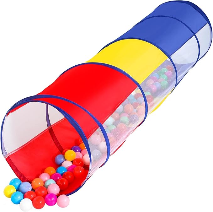 Kids Play Tunnel Tent for Toddlers, Colorful Pop Up Crawl Tunnel Toy for Baby or Pet with Breathable Mesh, Collapsible Gift for Boy and Girl Play Tunnel Indoor and Outdoor Game