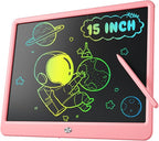 LCD Writing Tablet for Kids, 15 Inch Large Screen Doodle Board Toddler Toys, Drawing Writing Board Tablet, Office Message Notes Board Birthday Gift for 3-12+ Year Old Girls Boys Toys, Pink