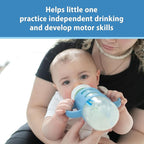 Dr. Brown's Wide-Neck Baby Bottle Handles, 100% Silicone, Easy Grip Removable Handles for Bottle to Sippy Cup Transition, Black/Ecru/Pink, 3-Pack, 4m+